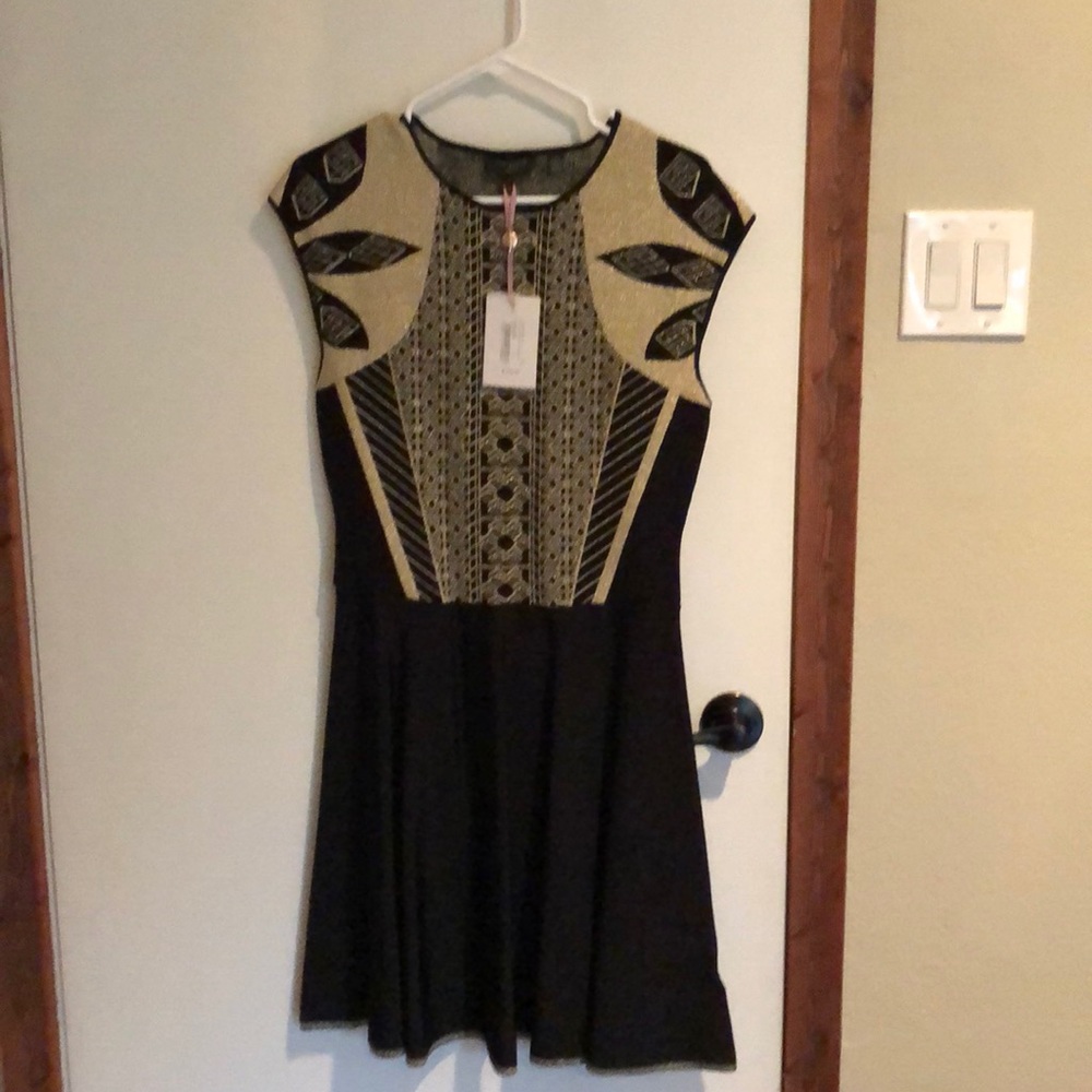 Ted Baker Metallic Jacquard Dress